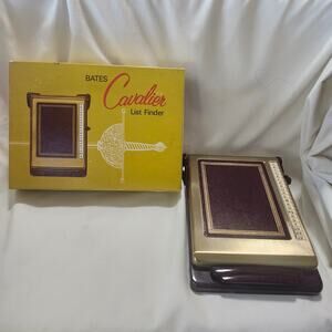 Bates Cavalier List Finder Box Old Burgundy Brass COB B19